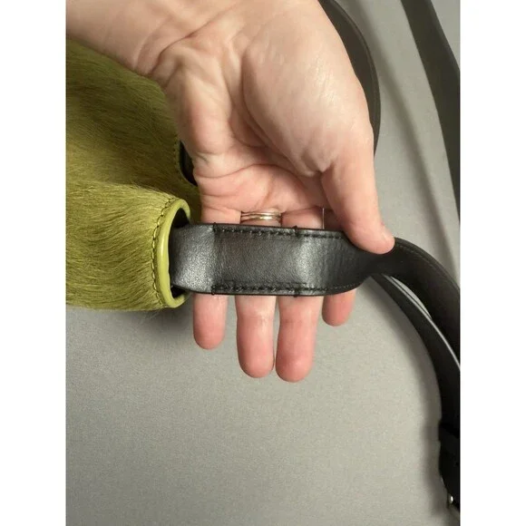 Dries Van Noten Haircalf Tote Chartreuse Green Leather Handle Rare Made Italy - Picture 16 of 17